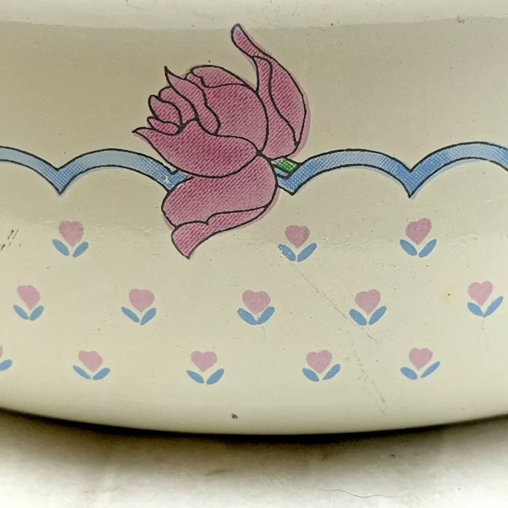 Vintage Tabletops Unlimited Floral Graphic Vitroceramic Bowl Cottagecore 80s